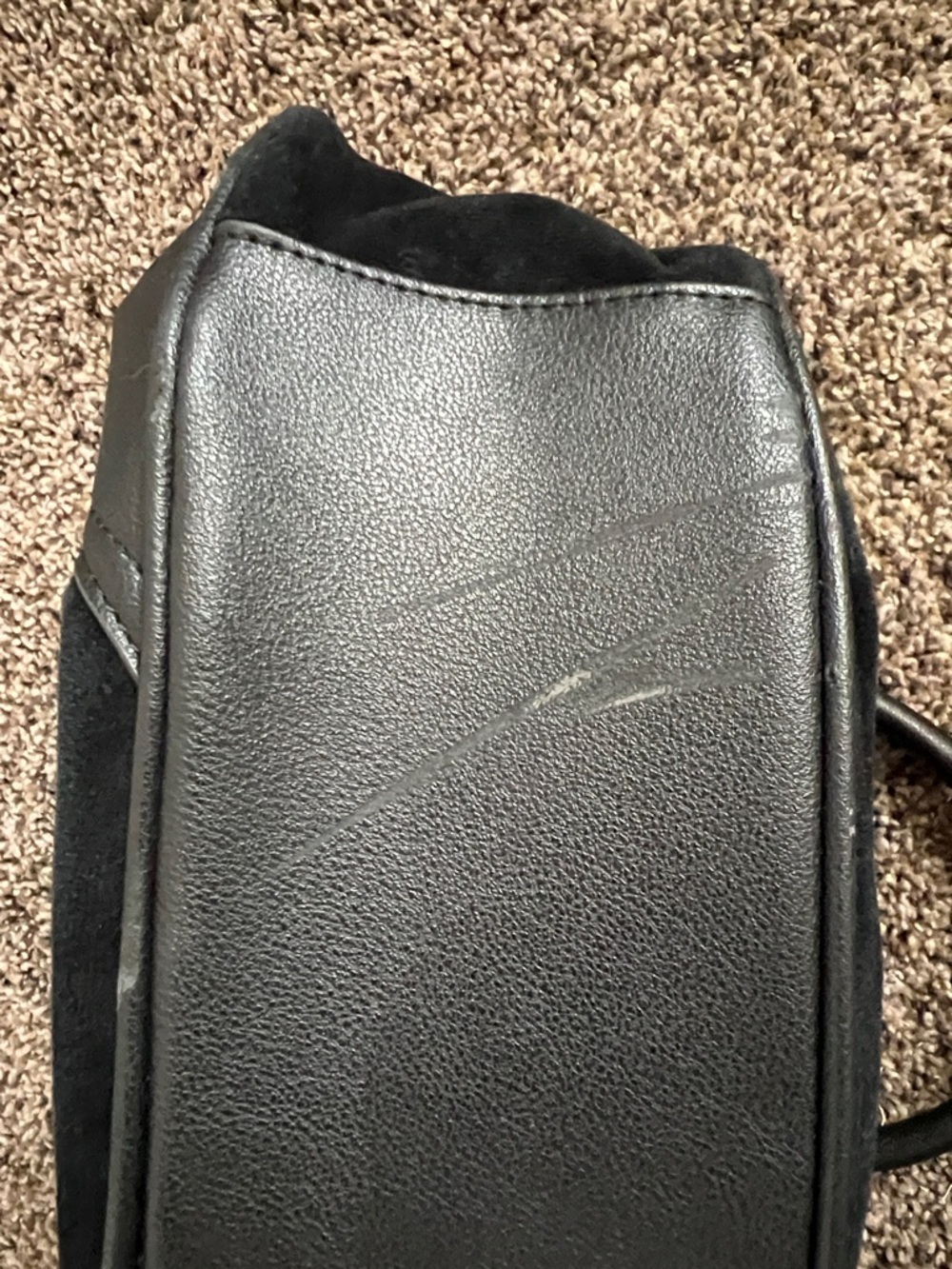 Juicy Couture Black Suede Shoulder Bag with White Logo - Picture 3 of 9